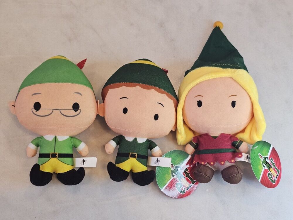 Elf The Movie Plush Set Of 3 Officially Licensed Buddy Jovie Papa NEW